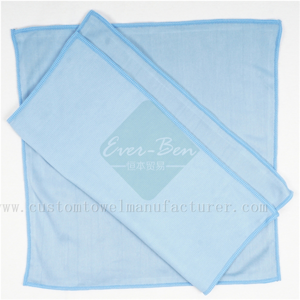China Bulk Wholesale best quality microfiber cloths Factory Custom Blue Microfiber Glass Towels Supplier
